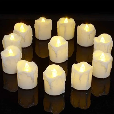 Immagine di PChero 12pcs a Pile con Luce Bianca Calda LED Senza fiammeggiare, Candele lume di Candela Timer, 6 Ore su 24 Ciclo, per la Festa Nozze Compleanno[1,7 Pollici Versione Alta]