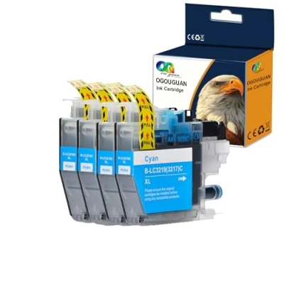 Immagine di Caidi Cartuccia d&#039;inchiostro compatibile LC3219 LC3217 LC3219XL LC 3219XL LC3219XLM LC3217M (4 Pack ciano) Sostituzione per Brother MFC J5330DW J6530DW J6930DW J5335DW