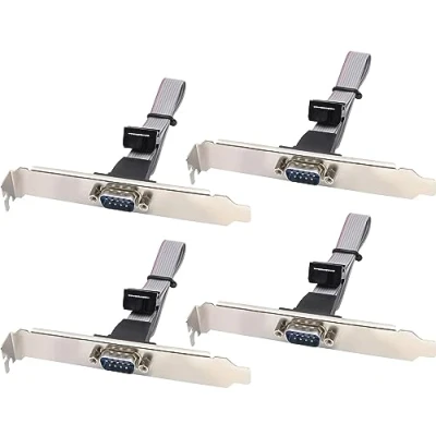 Immagine di zdyCGTime 1 DB9 RS232 Adattatore Cavo espansione Staffa porta seriale,da Maschio a 10 Pin Femmina header seriale scheda madre del computer. (12 pollici / 4 pezzi)(1 Port)