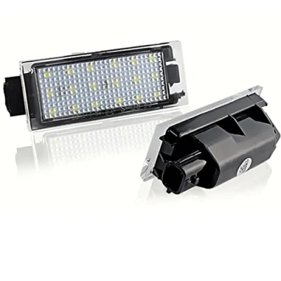 Immagine di VIGORFLYRUN PARTS LTD 2 luci LED per targa, Canbus senza errori, bianco 6000 K, 18 SMD, Megane Clio Laguna 3 Twingo Master Vel Satis