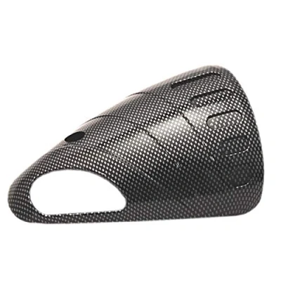 Immagine di one by Camamoto plastica coperchio Protezione Collettore Scarico Marmitta compatibile con Yamaha T Max 500 Modello dal 2001 al 2007 Carbon Look/cromo sasatinato/cromato (carbon look)