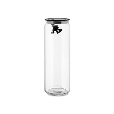 Immagine di Alessi Storage Jar Gianni A Little Man Holding On Tight AMDR08 B Black 2 L by Mattia Di Rose