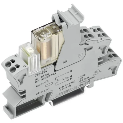 Immagine di WAGO 788 355 Modulo relè Tensione nom.: 24 V/DC Corrente di commut. max.: 16 A 1 NA pz.
