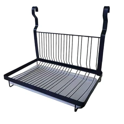 Immagine di TentHome Scolapiatti pieghevole da parete in acciaio inossidabile nero opaco, 39,6 x 26,5 cm