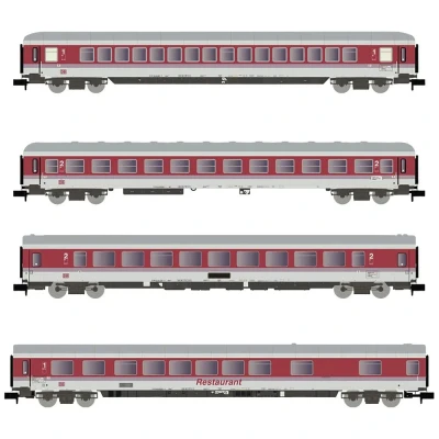 Immagine di Kit di 4 vagoni per treno viaggiatori InterCity DB AG Arnold HN4360