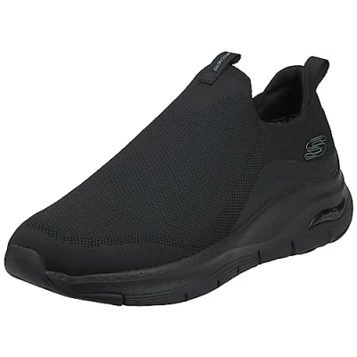 Immagine di Skechers 232404 Bbk, Sneaker Uomo, Finiture Sintetiche Nere In Maglia Nera, 39 EU