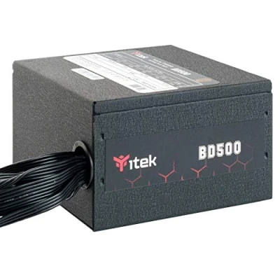 Immagine di Itek Alimentatore per PC BD500 500 Watt, Ventola HDB Hydraulic Dynamic Bearing da 12 mm, Protezione PFC attiva, Convertitore Switching DC to