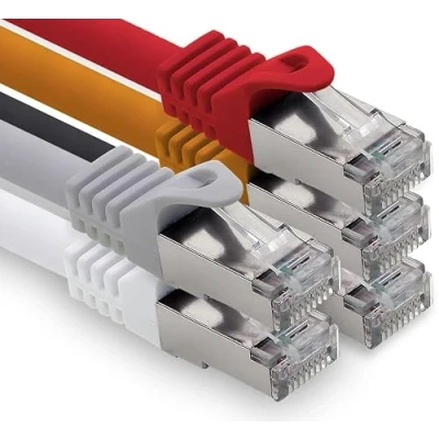 Immagine di freiwerk 1,5 m 5 colori 01 CAT.7 cavo di rete Lan Ethernet Patch Cable s FTP LSZH PIMF 10GB RJ45 maschio Cat6a