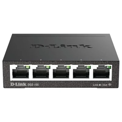 Immagine di D Link DGS 105 Switch 5 Porte Gigabit, Struttura in Metallo, Nero