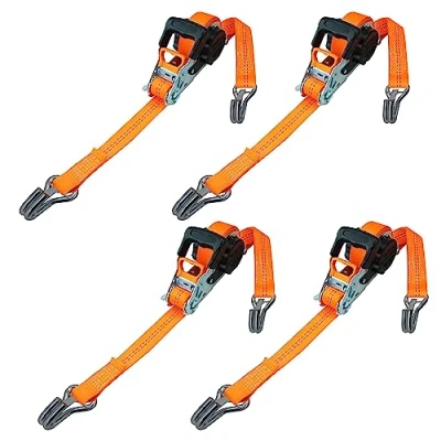 Immagine di PETEX 4 cinghie a cricchetto automatiche, autoavvolgenti, 1 pezzo, 5 m x 35 mm, 1.000/2.000 daN, fino 2000 kg, colore: arancione