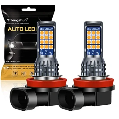 Immagine di Yifengshun 2 x H8 / H11 Lampadine fendinebbia a LED giallo 24SMD 3030 Chip per Luci di marcia diurna DRL 12V