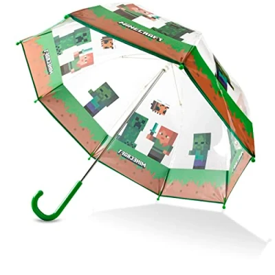 Immagine di MINECRAFT Ombrello Pieghevole Trasparente Portatile Ombrelli Da Pioggia Antivento Anti UV Bambino Unisex Gadget Originale (Trasparente)