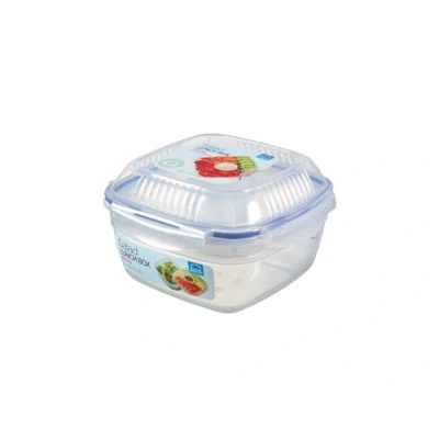 Immagine di LocknLock TO GO Insalatiera con 2 scomparti e contenitore per condimenti, 1,6 l, 100% aria impermeabile, lavabile in lavastoviglie adatta al microonde, senza BPA