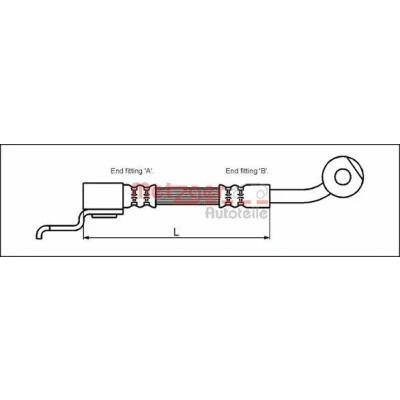Immagine di METZGER 4113522 Tubi Freno 410 3/8&quot; 24 JEEP: Cherokee II, WRANGLER 2, Grand I