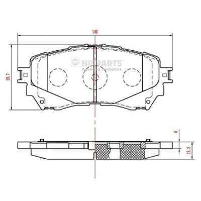 Immagine di NIPPARTS N3603074 Kit pastiglie freno Predisposto per contatto segnalazione usura con accessori MAZDA: 6 Sedan, Station Wagon