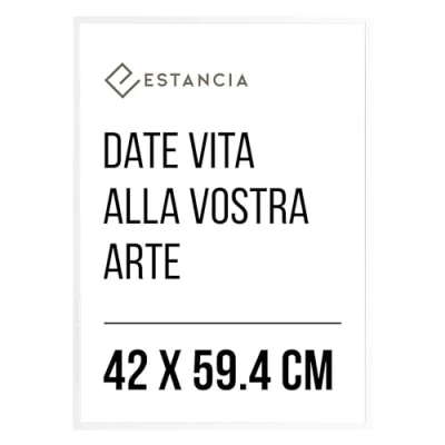 Immagine di Cornice Portafoto In Legno Bianco 42x59,4 cm (A2) Con Vetro Plexi Infrangibile Moderna din A2 Bianca