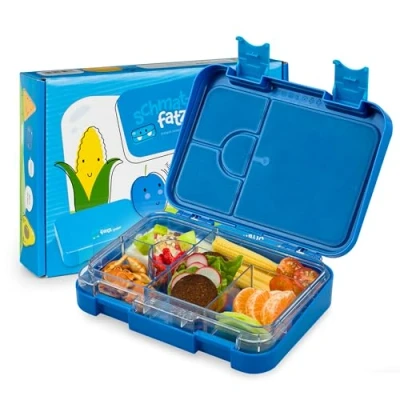 Immagine di schmatzfatz Lunch Box per Bambini con Scomparti, Bento Porta Pranzo Bambini, Merenda Colorato e Senza BPA, Sistema Scuola, Anti Perdite Lavabile in Lavastoviglie