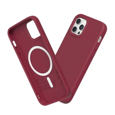 Immagine di RhinoShield SolidSuit Case Compatible with Magsafe for [iPhone 12/12 Pro] Shock Absorbent Slim Design Protective Cover Premium Matte Finish 3.5M / 11ft Drop Protection Bordeaux Red