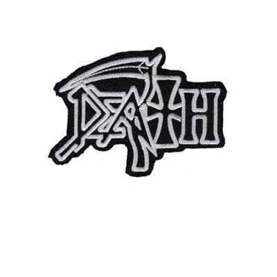 Immagine di Toppa ricamata termoadesiva con band Death Metal, colore: bianco