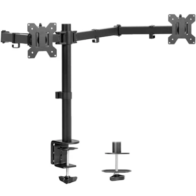 Immagine di VIVO STAND V038 Supporto da scrivania per monitor Dual Ultrawide, resistente, completamente regolabile, supporta 2 schermi di computer fino a 38&quot; e max 10 kg ciascuno, colore: nero