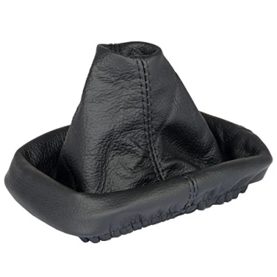 Immagine di L &amp; P Car Design L&amp;P A0037 Cuffia Leva Sacco del Cambio Nero di 100% Vera Vero Pelle con Cucitura Marce Plug Play Manuale