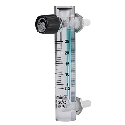 Immagine di Flussometro a Gas, Misuratore di Portata del Gas 5 2,5 25LPM con Valvola Controllo, per Ossigeno/Aria/Gas