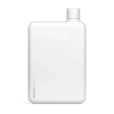 Immagine di memobottle A5 ACCIAIO INOSSIDABILE (BIANCO) 36 oz / 1080 ml Bottiglia d&#039;acqua resistente, a tenuta stagna, di alta qualità Senza BPA Ideale per uno stile vita moderno