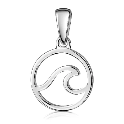 Immagine di MATERIA by Matthias Wagner Ciondolo a forma di onda, piccolo per collana in Argento sterling 925, con KA 48,