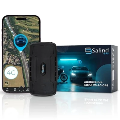 Immagine di Salind 20 GPS Tracker per Auto, Barche e Altri Veicoli, Localizzatore con App Magnete Integrato, Batteria a Lunga Durata (Fino 180 Giorni in Modalità Standby) Monitoraggio Tempo Reale