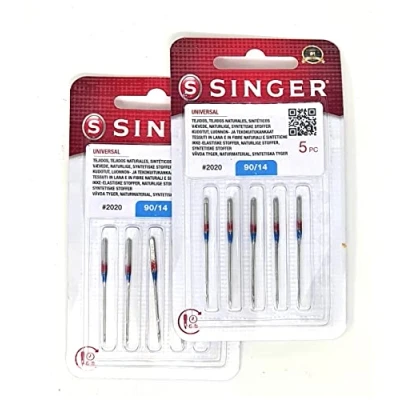 Immagine di Singer, Kit di 2 confezioni aghi 804R 2020 90/14, tessuti cotone, per macchine da cucire 130/705 H