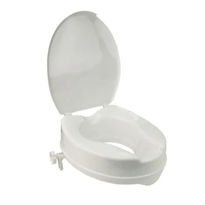 Immagine di Stock Fachmann Russka Rialzo per WC, 10 cm, colore: bianco, con coperchio.
