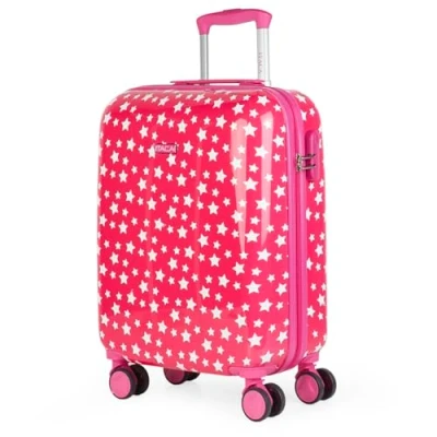 Immagine di ITACA Valigia Bambina Mediano Bambini Resistente e leggera Trolley con 4 ruote Cabina aereo Bambino Lucchetto a combinazione 702460, Fucsia