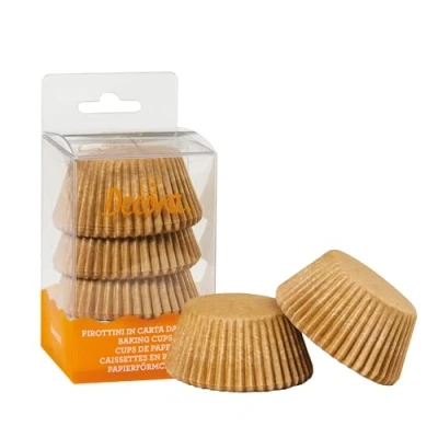 Immagine di DECORA, 0339720 Pirottini Natural, Comodissimi per Cuocere, Presentare e Regalare Muffin, Resistono fino a 220, In comodo Blister