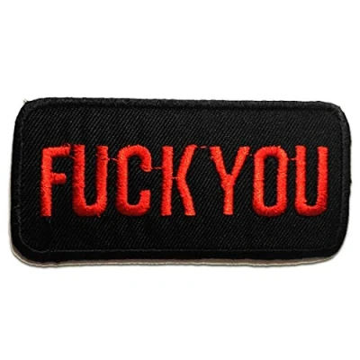 Immagine di Fuck You! Biker Toppe termoadesive Patch Toppa ricamate, misura: 9 x 4,3 cm