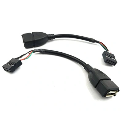 Immagine di Duttek (2 Pack) 10CM USB 2.0 Tipo a Femmina Dupont 9 Pin Cavo della scheda madre dell&#039;intestazione (AF / 9Pin 0.1M)