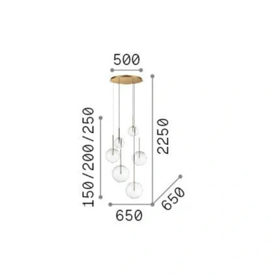 Immagine di Ideallux Ideal Lux Equinoxe lampada a sospensione 6 luci in vetro trasparente