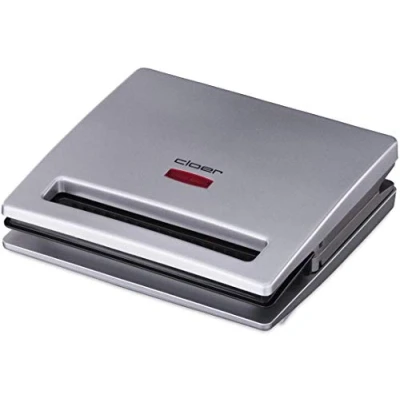 Immagine di Cloer 6219 Tostiera per Sandwich/Tramezzini, 900 W, 4 tramezzini alla volta, spia di controllo, rivestimento antiaderente, color argento