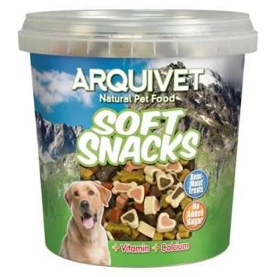 Immagine di ARQUIVET Soft Snacks Mix ossicini i e cuoricini 800 gr Snack per cani a forma di cuore Alimento complementare
