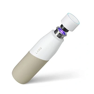Immagine di LARQ Bottiglia Movimento PureVis 710ml leggera in acciaio inox autopulente con depuratore UV Riutilizzabile e adatta ai viaggi 2 anni di garanzia White/Dune