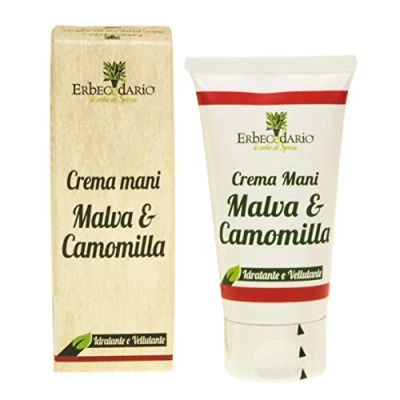 Immagine di Crema Naturale Mani Screpolate, Secche, Arrossate, Erbecedario Malva &amp; Camomilla, Emolliente, Vellutante, 1 Vasetto 50ml