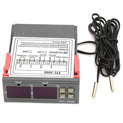 Immagine di Kadimendium STC 3008 Regolatore di Temperatura Doppio Display Sensore Sonda NTC Termostato Digitale Temperatura(110 220VAC)
