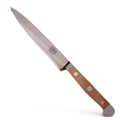 Immagine di Güde Solingen Coltello per pomodori seghettato forgiato, 13 cm, Legno di Pero, Alpha BIRNE Doppio Collarino, Fatto a Mano in Germania