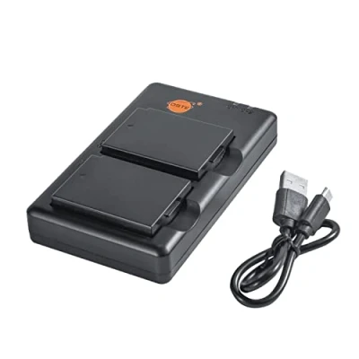 Immagine di LP E10 (2 pezzi) Batteria di ricambio ricaricabile e doppio caricatore compatibile con Canon EOS 1100D, 1200D, 1300D, 2000D, 4000D, Kiss X50, X70, X80, Rebel T3, T5, T6,T7