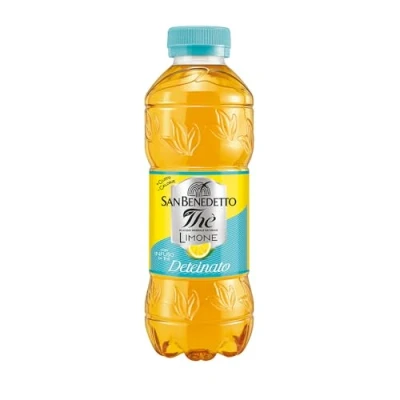 Immagine di San Benedetto, Thè Deteinato al Limone, 500 ml, Senza Teina e Glutine, Bevanda Fresca Dissetante, Tappo Click, con Poche Calorie.