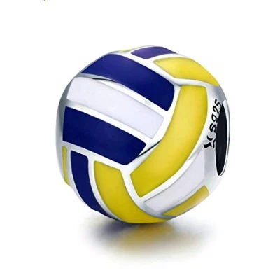 Immagine di Charm a forma di pallavolo, con ciondolo in argento Sterling 925, per braccialetti Pandora