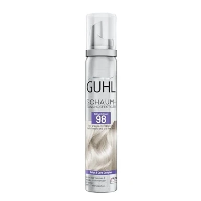Immagine di Guhl Detergente per capelli in schiuma colore 98 biondo argento grigi, chiaro, chiaro e bianco Tenuta delicata, volume lucentezza del Può contenere da 1 a