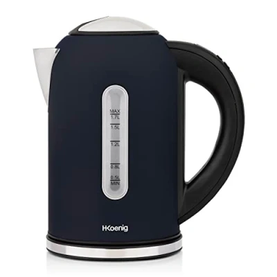 Immagine di H.Koenig Bollitore elettrico programmabile in acciaio inox 1,7 L BOE56 Blu, Termostato regolabile 40 100C, Compatto, Bollitura rapida, Mantenimento caldo, 2200W