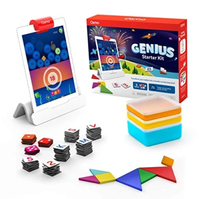 Immagine di Osmo Genius Starter Kit for iPad 5 Educational Learning Games Ages 6 10 Math, Spelling, Creativity &amp; More STEM Toy Base Included