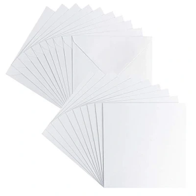 Immagine di Set di biglietti d&#039;auguri, finitura effetto madreperla, 10 circa 250 g/m² + buste 120 g/m², colore bianco, 16 cm x