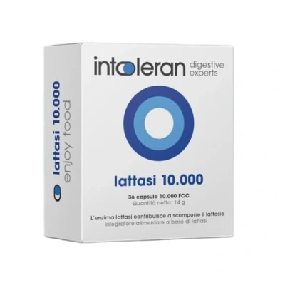 Immagine di Intoleran Lattasi 10.000 Enzima Digestivo 36 Capsule per l&#039;Intolleranza al Lattosio Dose alta Vegano Low FODMAP